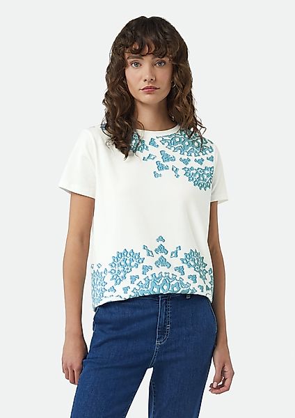 Comma Kurzarmshirt T-Shirt aus Baumwollmix mit günstig online kaufen