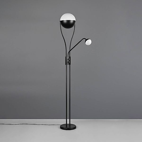 LED-Stehleuchte Chris, schwarz, Metall, Leseleuchte, Dimmer günstig online kaufen