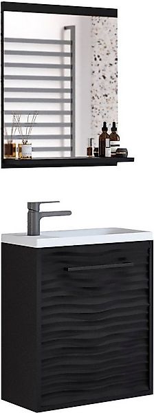 welltime Badmöbel-Set Canada, (Komplett-Set, 2-St., Fronten mit Wellenstruk günstig online kaufen