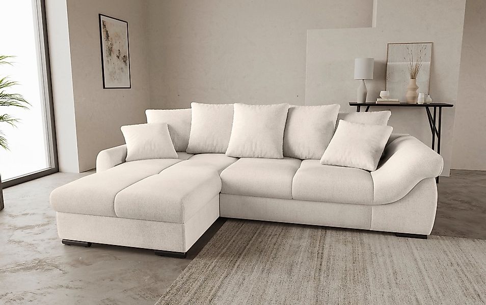 Mr. Couch Ecksofa »Livorno DuraFlex L-Form«, inkl. Hochschläfer-Bettauszug, günstig online kaufen