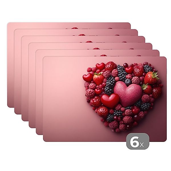 MuchoWow Platzset Obst - Herzen - günstig online kaufen