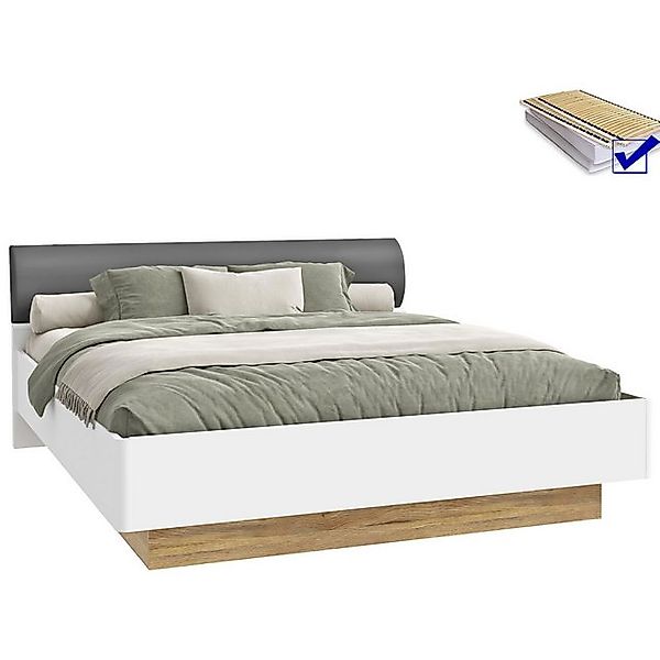 expendio Bett Melia 3, Mauvella Oak / Weiß 190x90x215 cm günstig online kaufen