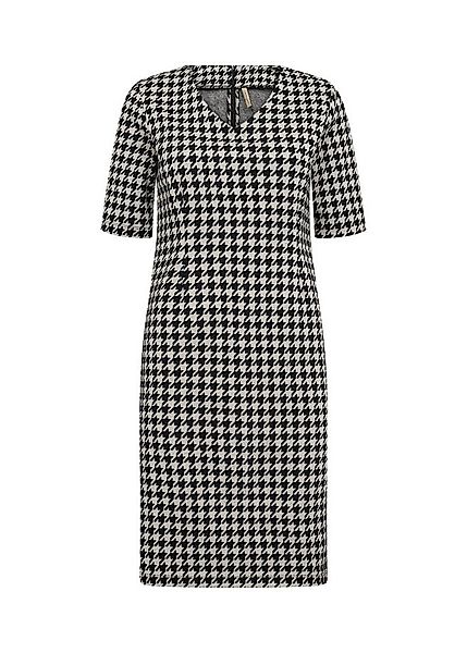 soyaconcept Etuikleid - enganliegendes Kurzarmkleid in Hahnentrittmuster - günstig online kaufen