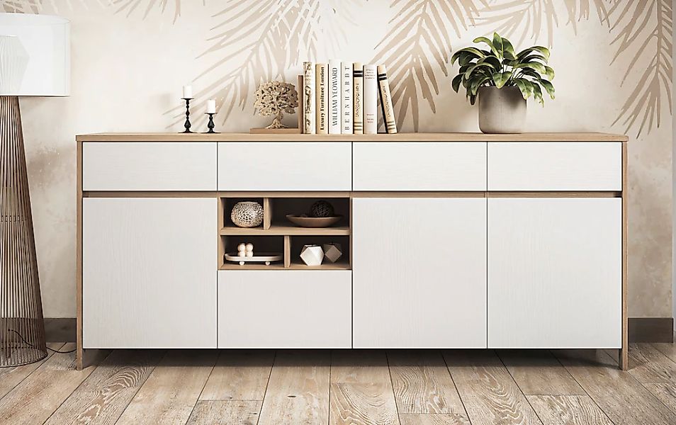 Home affaire Sideboard "Stranda, moderner Schrank, Kommode im Scandi-Style, günstig online kaufen