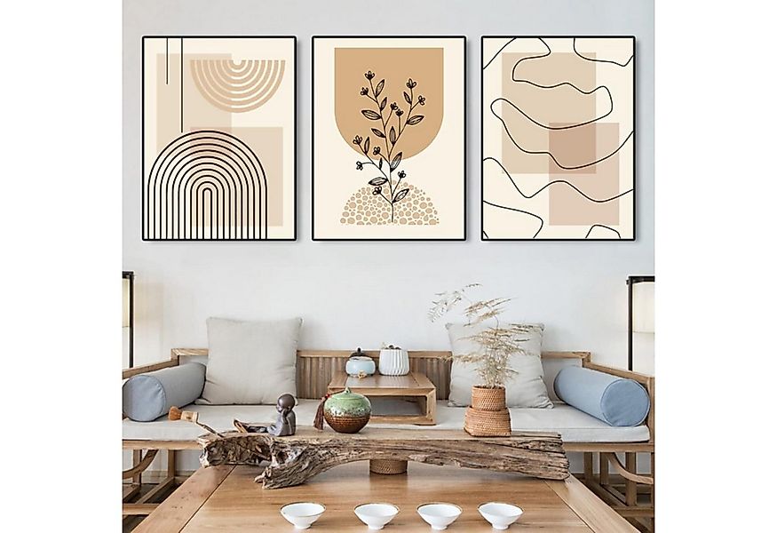 LuxusKollektion Poster 3er Premium Poster Set Modernes Boho Wandbilder Wohn günstig online kaufen