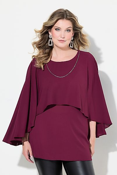 MIAMODA Druckbluse Bluse Krepp Schulter-Überwurf abnehmbare günstig online kaufen
