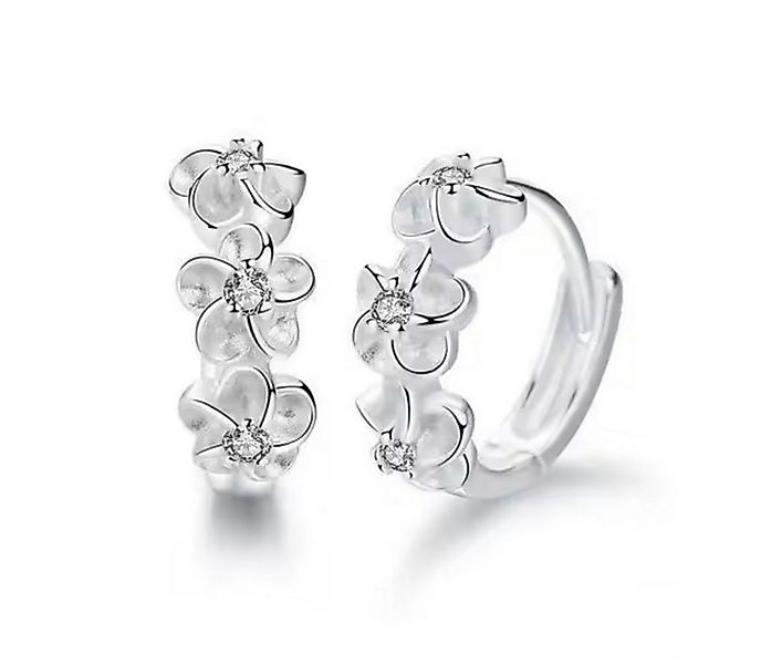 ELLAWIL Paar Creolen Blumen Ohrschmuck Damenohrringe Creole Ohrcreolen Ring günstig online kaufen