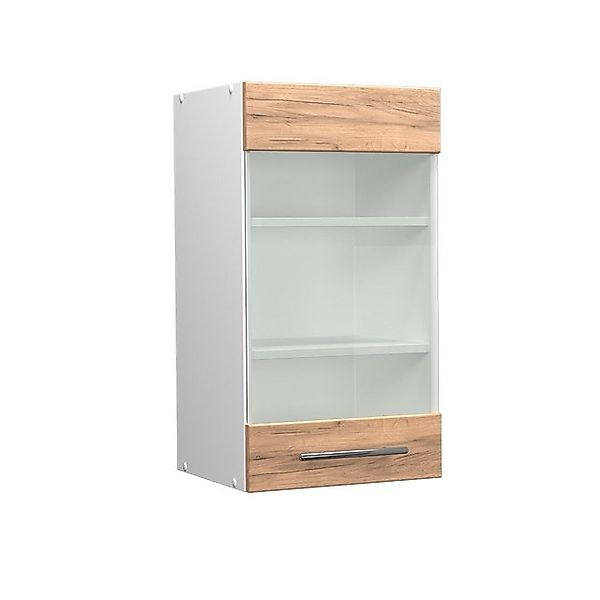 Vicco Küchenglasschrank Fame-Line Glashängeschrank Goldkraft Eiche/Weiß 40 günstig online kaufen