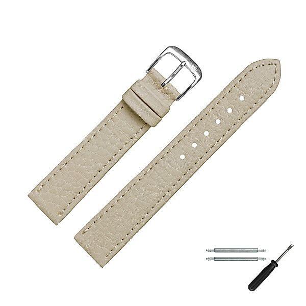 MARBURGER Uhrenarmband 18mm Kunststoff Vegan Beige günstig online kaufen