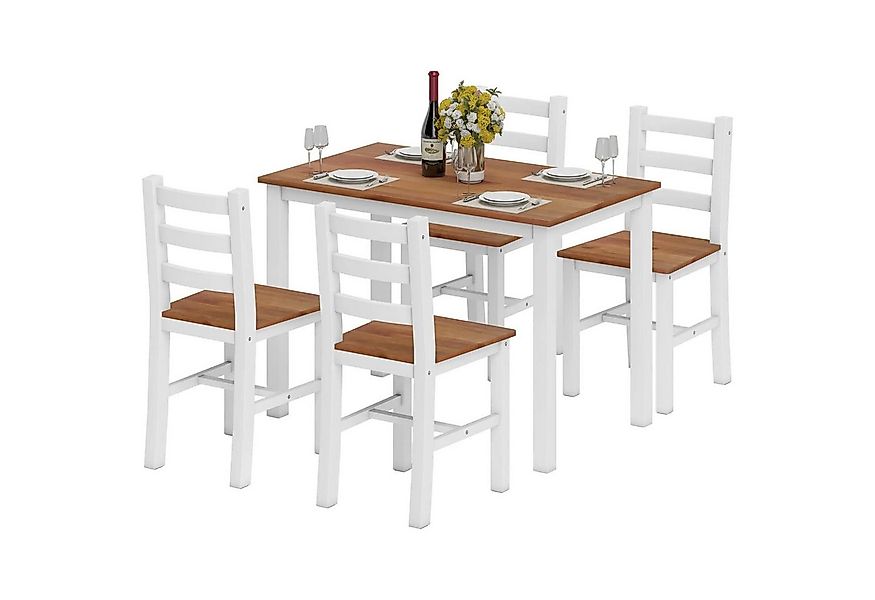 autolock Essgruppe Essgruppenset, Esstisch, 4 Stühle, Esszimmerset,Kiefernh günstig online kaufen