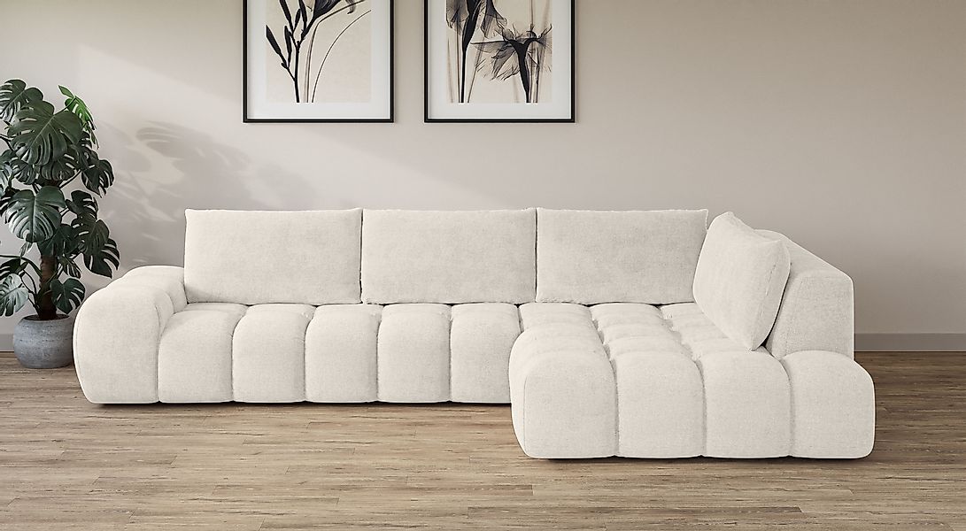 OTTO home Ecksofa »AZITA L-Form, XXL 352 cm Designsofa in Bubble-Opitk« los günstig online kaufen