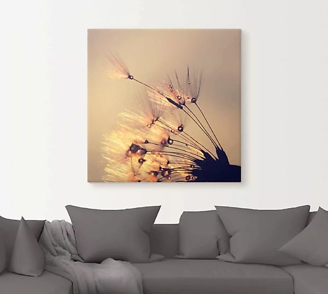 Artland Leinwandbild "Pusteblume Goldene Schirmchen", Blumen, (1 St.) günstig online kaufen