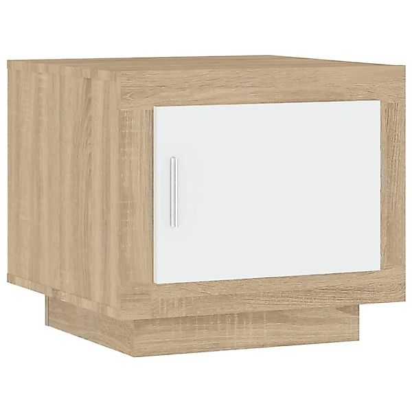 vidaXL Couchtisch Weiß und Sonoma-Eiche 51x50x45 cm Holzwerkstoff 811804 günstig online kaufen
