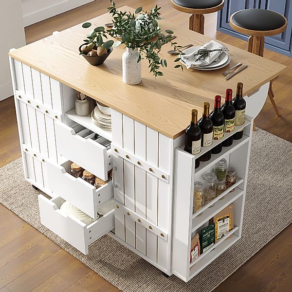 MODFU Küchenwagen Multifunktionale Kücheninsel,Küchewagen, mit 3 günstig online kaufen