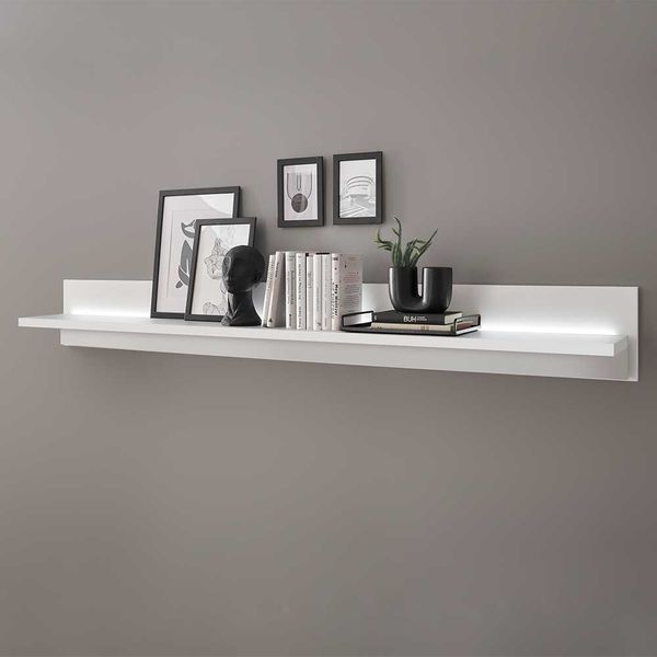 Wandboard Wohnzimmer in Weiß LED Beleuchtung günstig online kaufen
