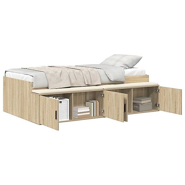 vidaXL Bett Stauraum Bettgestell Sonoma Eiche 80x200 cm (1-tlg) günstig online kaufen