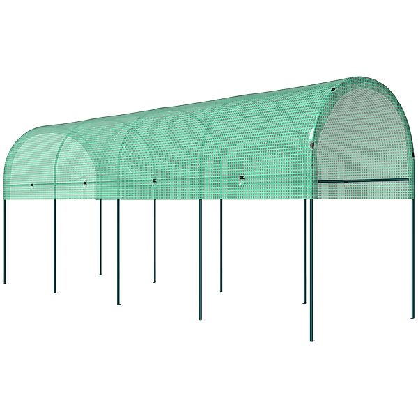 Outsunny Gewächshaus winterfest Foliengewächshaus mit Bogendach, Erdanker R günstig online kaufen
