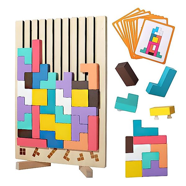 CLTYQ Puzzle Tetris Holz-Puzzle,Lernspielzeug,Montessori-Spiele 3 4 günstig online kaufen