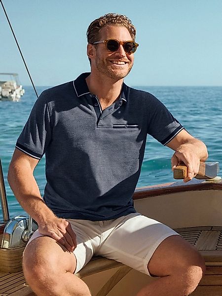 Hajo Poloshirt Poloshirt in diagonal Jacquarddessin - stay fresh-Qualität günstig online kaufen