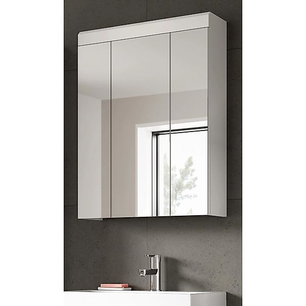 Inn.Furn Badezimmer Spiegelschrank in Weiß Hochglanz 60 cm Shawn günstig online kaufen