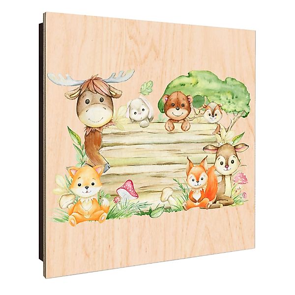 Banjado Großer Schlüsselkasten Holz 30x30cm Schwarz Scharnier Links 50 Hake günstig online kaufen