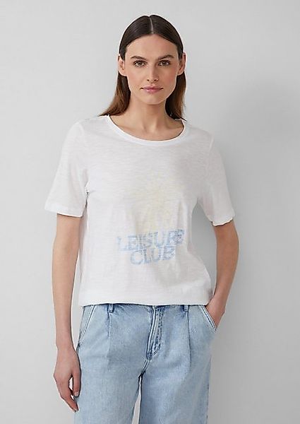 s.Oliver Kurzarmshirt Print-T-Shirt mit Flammgarnstruktur im Relaxed Fit günstig online kaufen