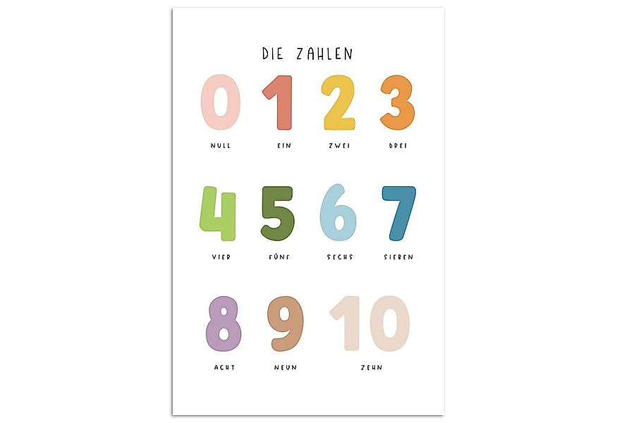 MuchoWow Poster Pädagogisch - Zählen lernen - Weiß - Farben - 1-10, (1 St), günstig online kaufen