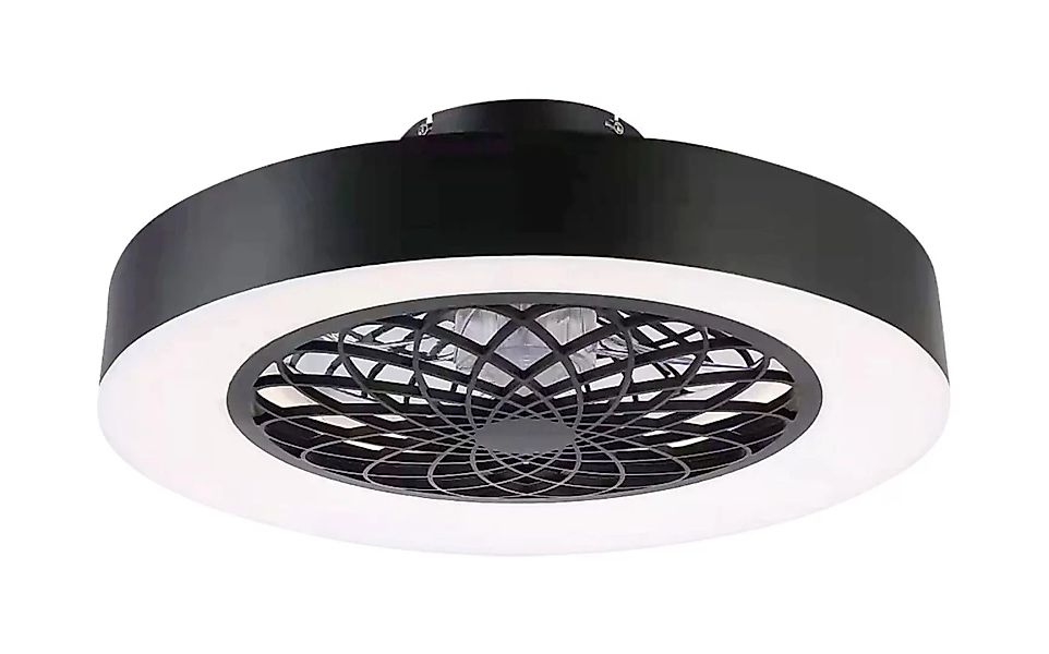 LED Deckenleuchte mit Ventilator Schwarz/Weiß Adonias günstig online kaufen
