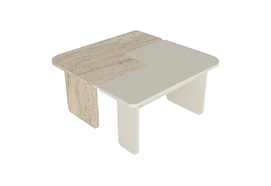 en.casa Couchtisch, »Boneksbelt« us 2 Tischhälften Sandstein- und Travertin günstig online kaufen