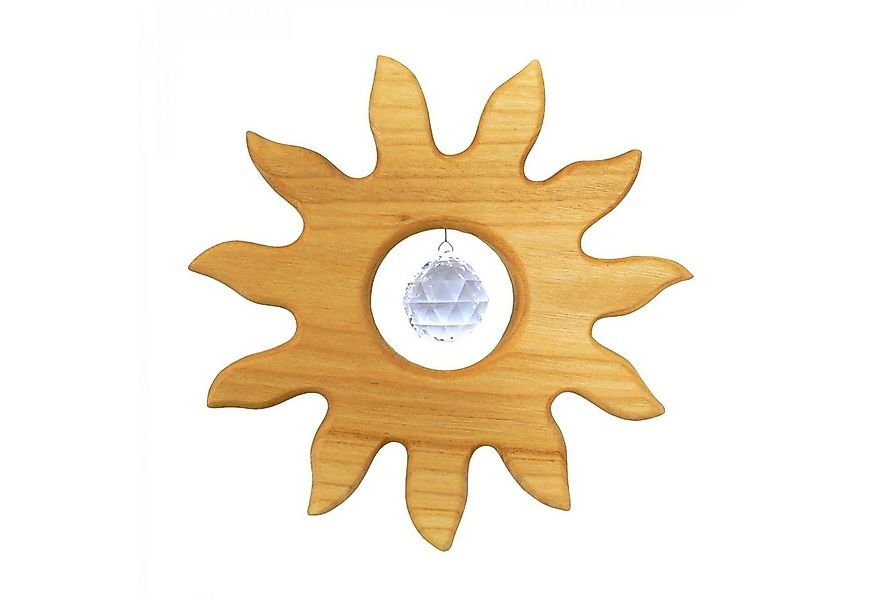 mitienda Fensterdekoration Fensterdeko aus Holz, Sonne groß mit Kristall günstig online kaufen