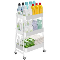 POPOLIC Beistellwagen 3 Ebenen, Küchenwagen, klein, günstig online kaufen