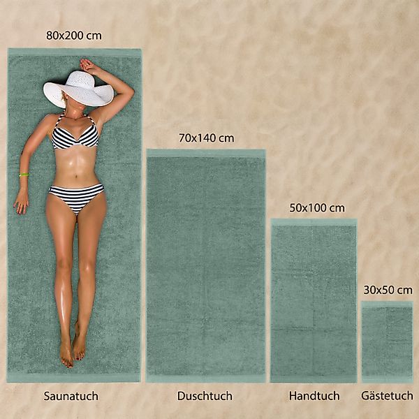Hausfelder Handtücher Premium Handtuch Set (Hellgrün, günstig online kaufen