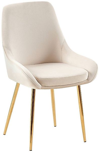 CLP Esszimmerstuhl Elmira, Polsterstuhl mit Samt-Bezug, Metallgestell günstig online kaufen