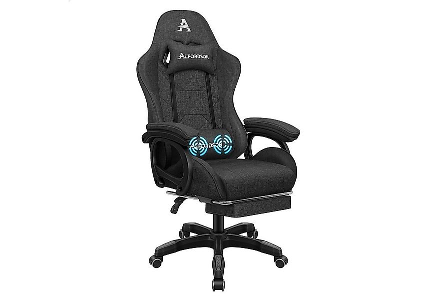 ALFORDSON Gaming-Stuhl mit Massage-Lordosenstütze, ergonomisch, mit Kopfstü günstig online kaufen