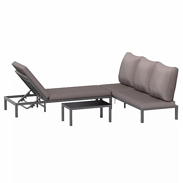 Outsunny Modulare Gartenmöbel-Set im Freien, Sonnenliege mit abnehmbarer Ma günstig online kaufen