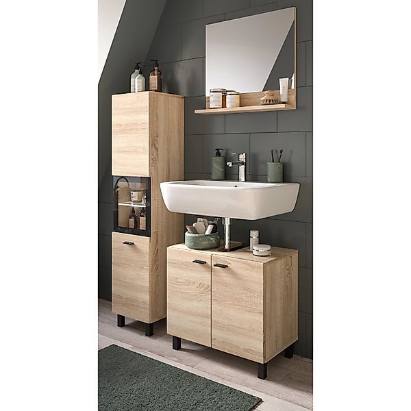 Inn.Furn Badmöbel-Set Eiche 3-teilig 100 cm Hängend oder Stehend Lowell günstig online kaufen