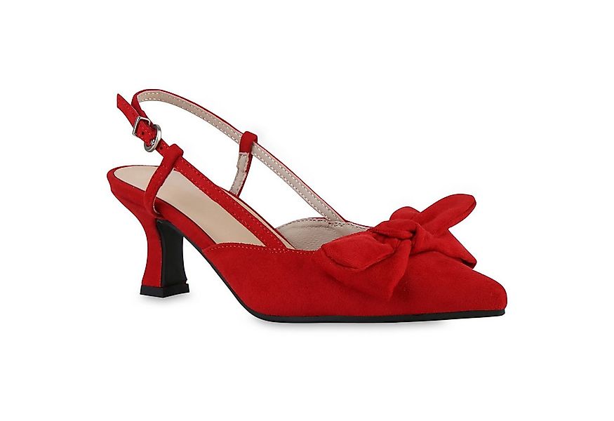VAN HILL 841585 Slingpumps Damen Slingpumps Pumps Stiletto Schleifen Spitz günstig online kaufen