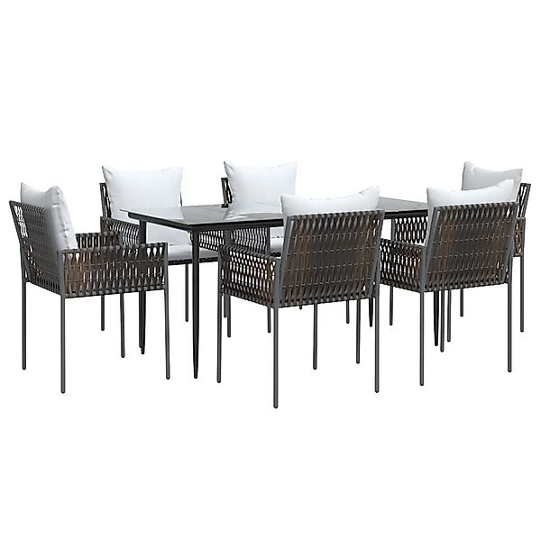 vidaXL Garten-Essgruppe 7-tlg. Garten-Essgruppe mit Kissen günstig online kaufen