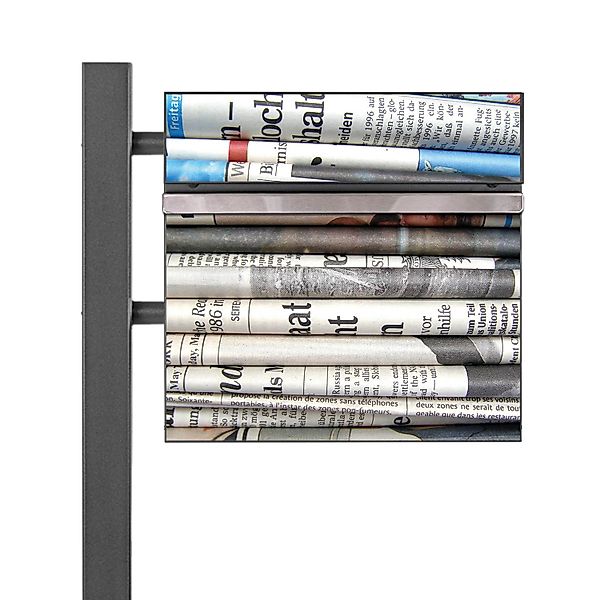 Banjado Standbriefkasten Anthrazit 45x120x16.5cm Groß Inkl. Montagematerial günstig online kaufen