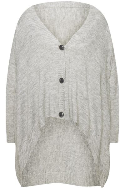 MIAMODA Strickjacke Strickjacke Cape-Look Knopfleiste Langarm günstig online kaufen