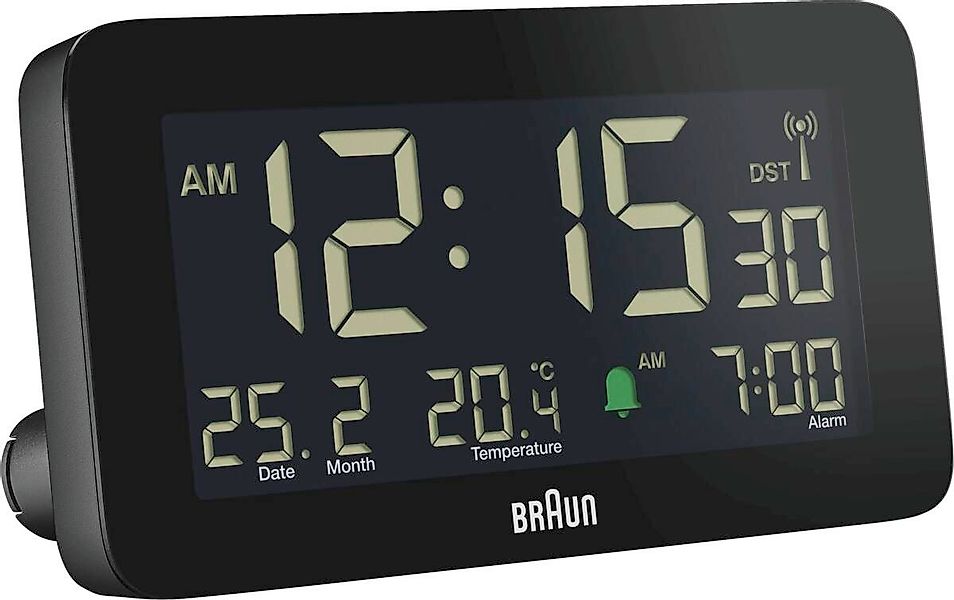Braun Radiowecker Braun Uhren BC10B Funkwecker Uhren/Wecker Schwarz günstig online kaufen