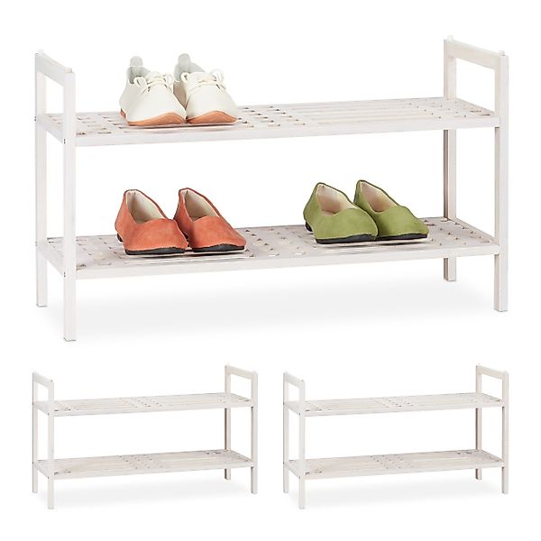 relaxdays Schuhregal 3 x Schuhregal stapelbar günstig online kaufen