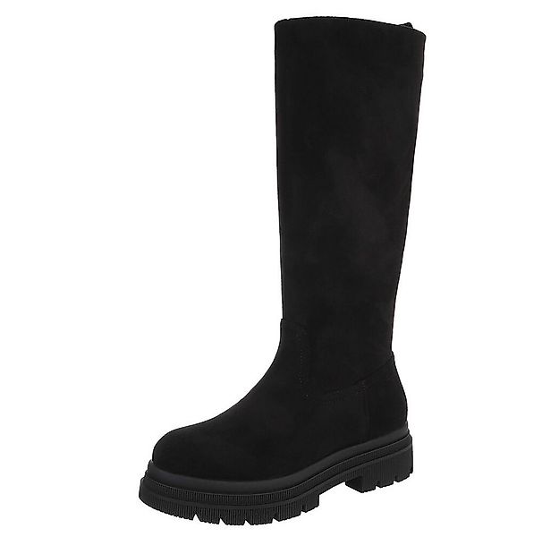 Ital-Design Kniehohe Damenstiefel aus hochwertigem Material für Herbst Plat günstig online kaufen