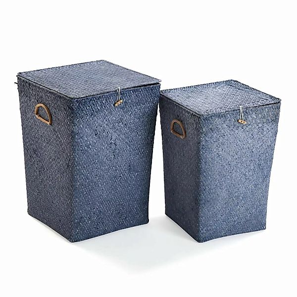 Korb-set Versa Blau Bekleidung Seetang (2 Stücke) (35 X 50 X 35 Cm) (2 Pcs) günstig online kaufen