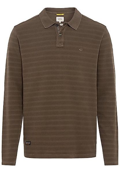 camel active Poloshirt Langarm-Poloshirt aus reiner Baumwolle günstig online kaufen