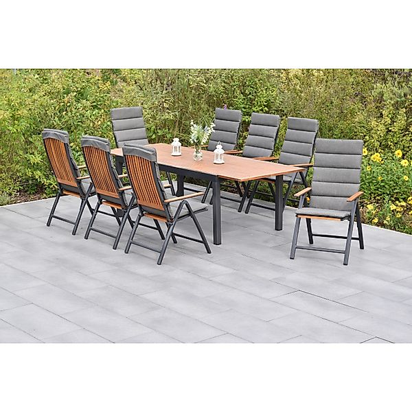 Merxx Athos Set 17-tlg. mit Gartentisch Ausziehbar 180/250 x 100 cm inkl. K günstig online kaufen