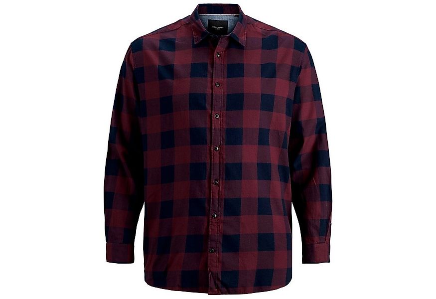 Jack & Jones PlusSize Langarmhemd Jack&Jones Langarmhemd XXL weinrot-navy k günstig online kaufen