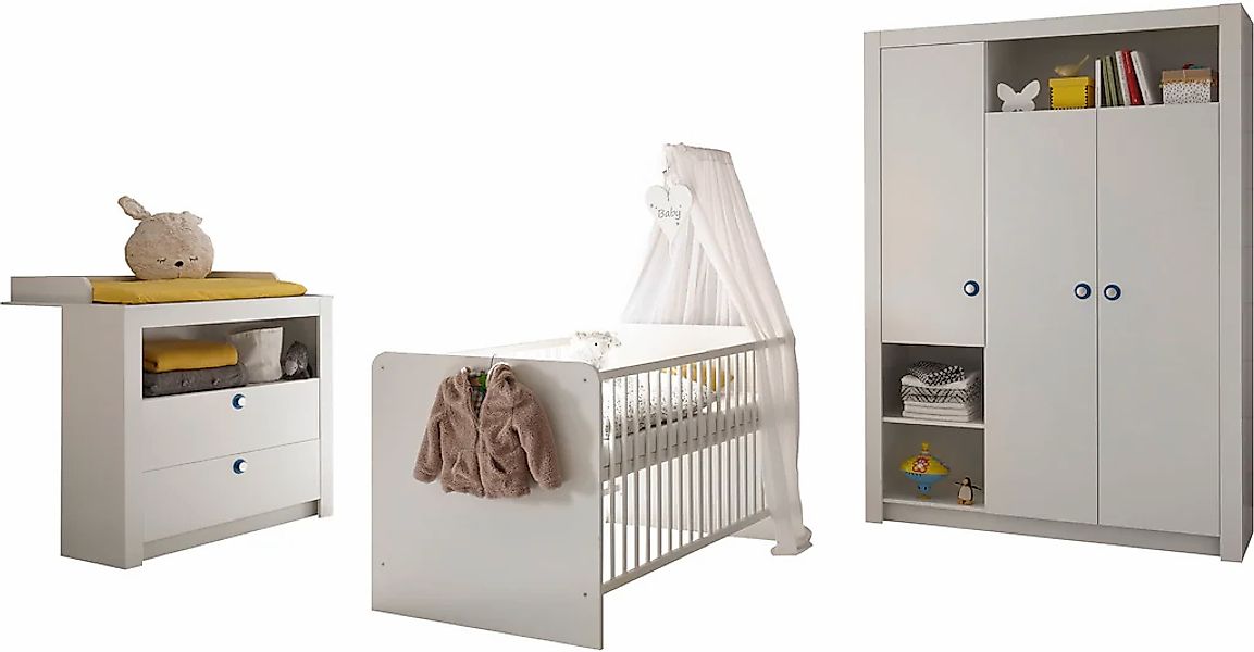 Begabino Babyzimmer-Komplettset "Paula Babyzimmer" 3 Stk. tlg. farbige Unte günstig online kaufen