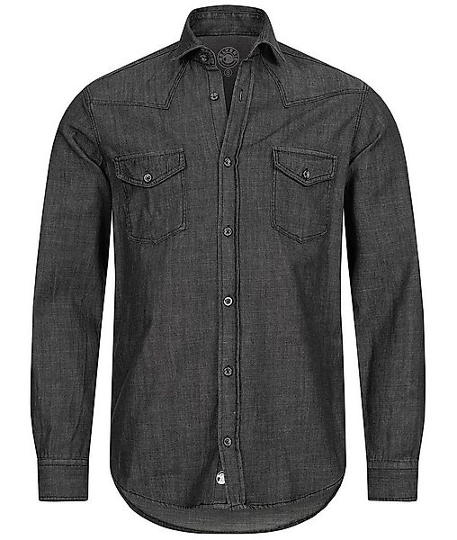 Gelverie Jeanshemd Herren Jeanshemd Dunkelgrau GH-101 günstig online kaufen