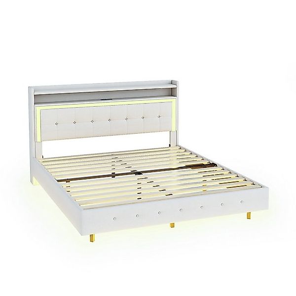 DOPWii Metallbett Bettgestell 140x200 cm, Doppelbett mit LED-Beleuchtung & günstig online kaufen